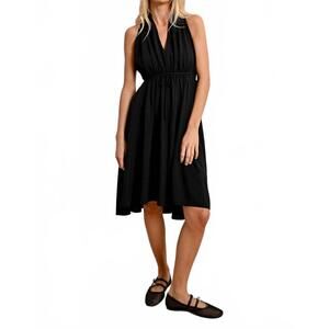 NEW MOLLY BRACKEN halter woven dress in black